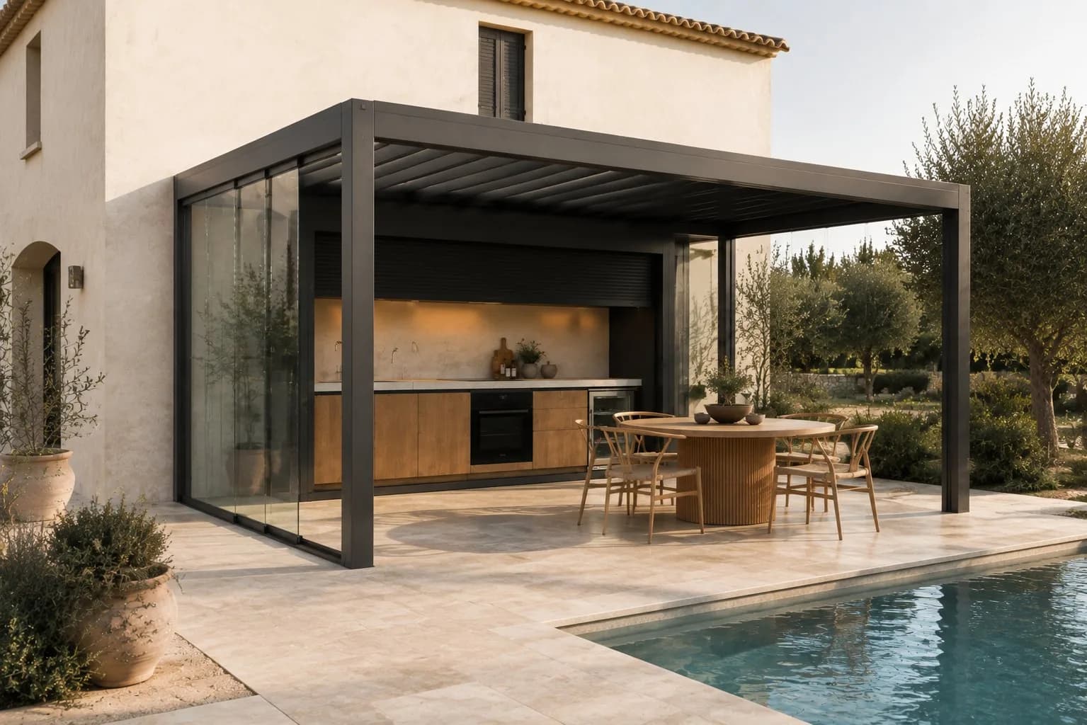 Di fianco alla piscina